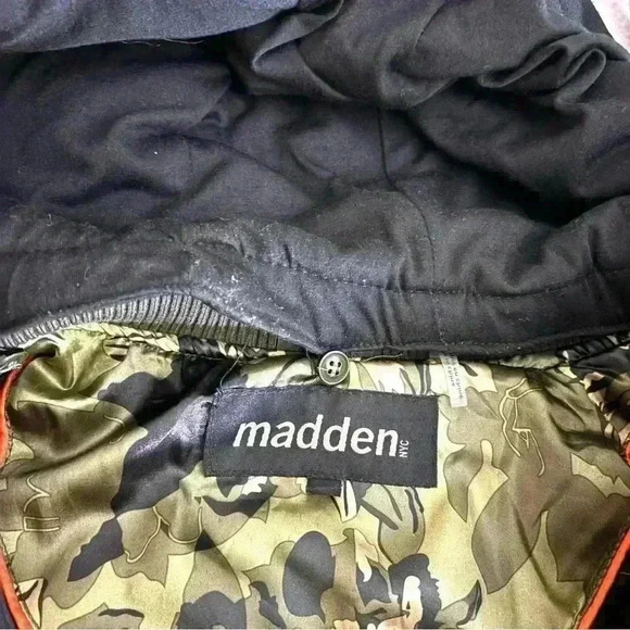 Madden NYC Dark Green Star Studded Hooded Zip Bomber Coat Size XL - Picture 12 of 16